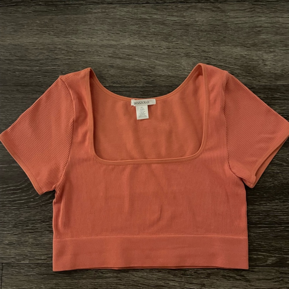orange crop top